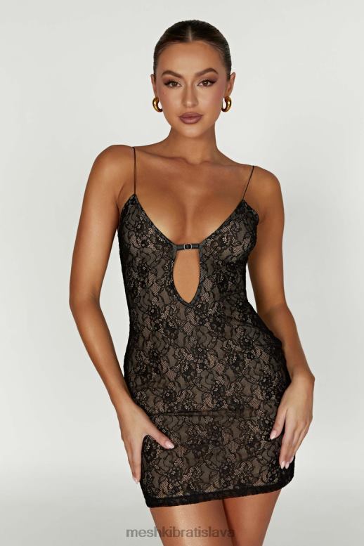 Meshki čipkované minišaty juliet oblečenie čierna 4N0F6342