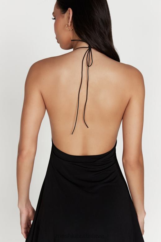 Meshki kehlani halter mini šaty oblečenie čierna 4N0F6610