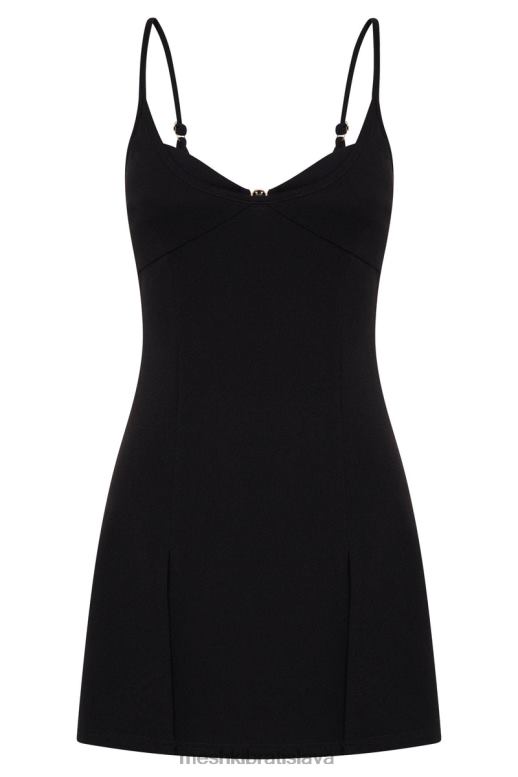 Meshki lex dvojfarebné mini šaty oblečenie čierna 4N0F6441