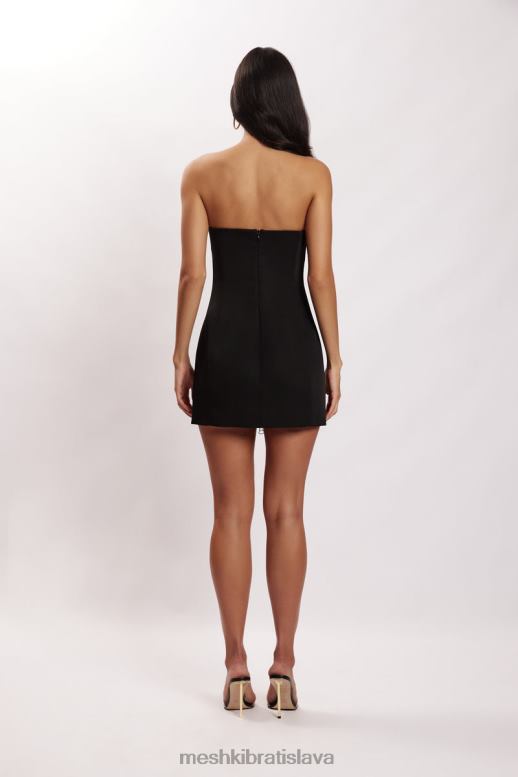 Meshki maci krepové mini šaty oblečenie čierna 4N0F6160