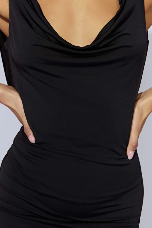 Meshki minišaty juliette cowl oblečenie čierna 4N0F6562