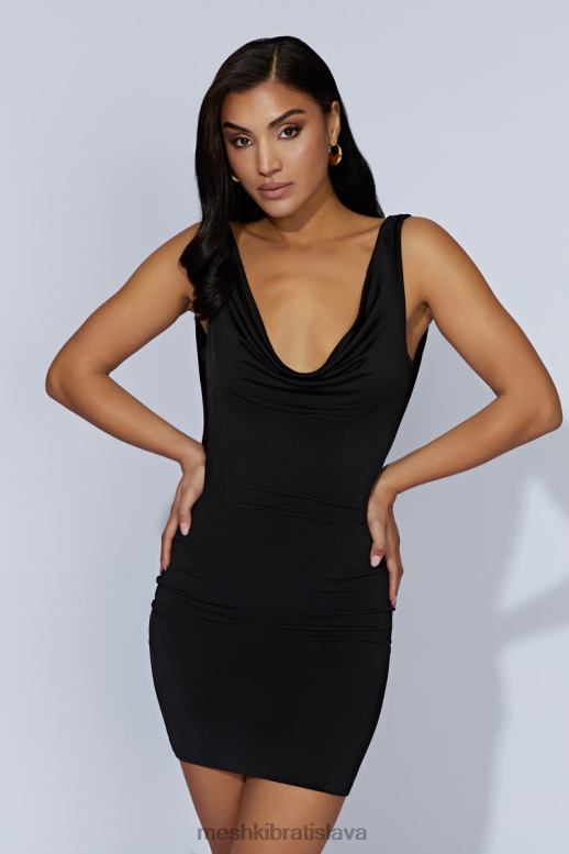 Meshki minišaty juliette cowl oblečenie čierna 4N0F6562