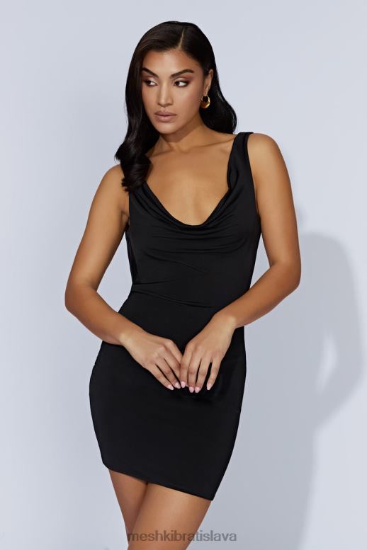 Meshki minišaty juliette cowl oblečenie čierna 4N0F6562