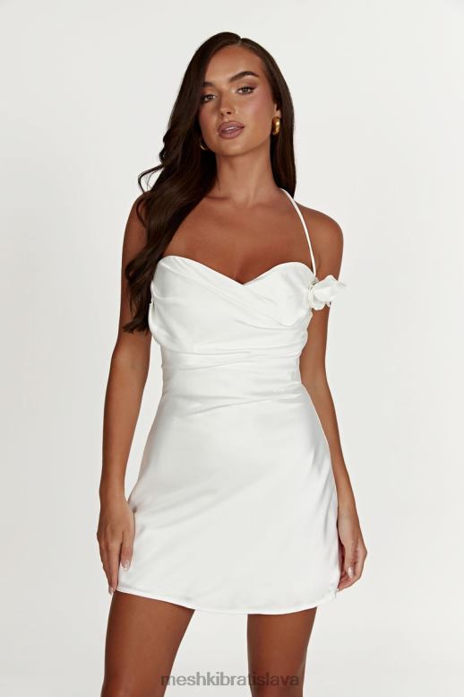 Meshki minišaty otillie rose halter oblečenie biely 4N0F639