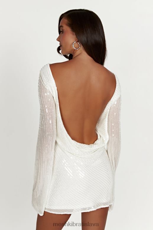 Meshki nala flitrové mini šaty oblečenie biely 4N0F6123
