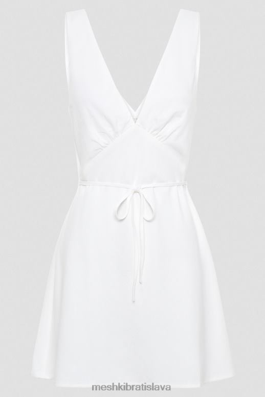Meshki nessa ľanové mini šaty oblečenie biely 4N0F6339