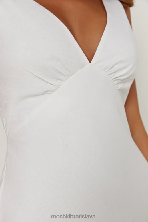 Meshki nessa ľanové mini šaty oblečenie biely 4N0F6339