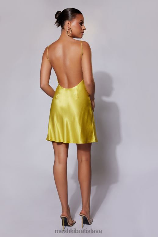 Meshki porter mini slipové šaty oblečenie chartreuse 4N0F6673