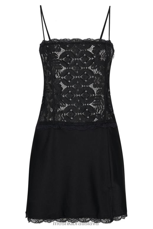 Meshki quincy čipkované mini šaty oblečenie čierna 4N0F6643