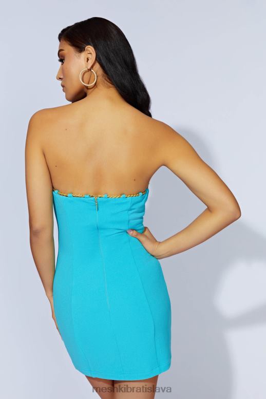 Meshki retiazkové minišaty noelle oblečenie akvamarín 4N0F6590