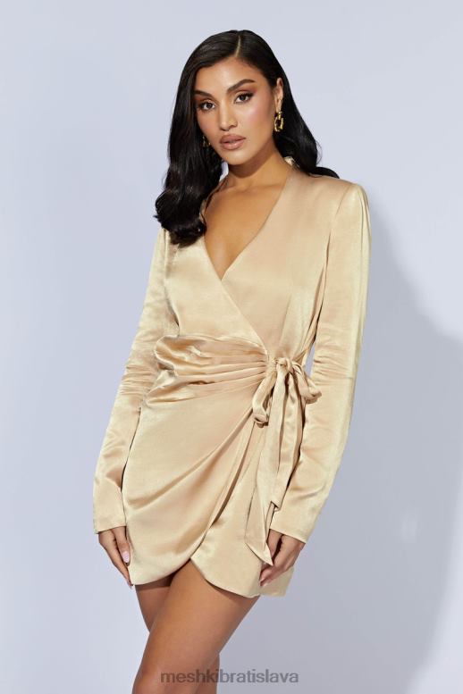Meshki saira mini šaty na zaväzovanie oblečenie pšenica 4N0F6655