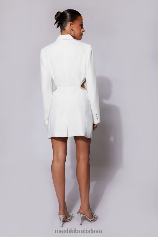 Meshki shyann diamante cut out blejzrové šaty oblečenie biely 4N0F6536