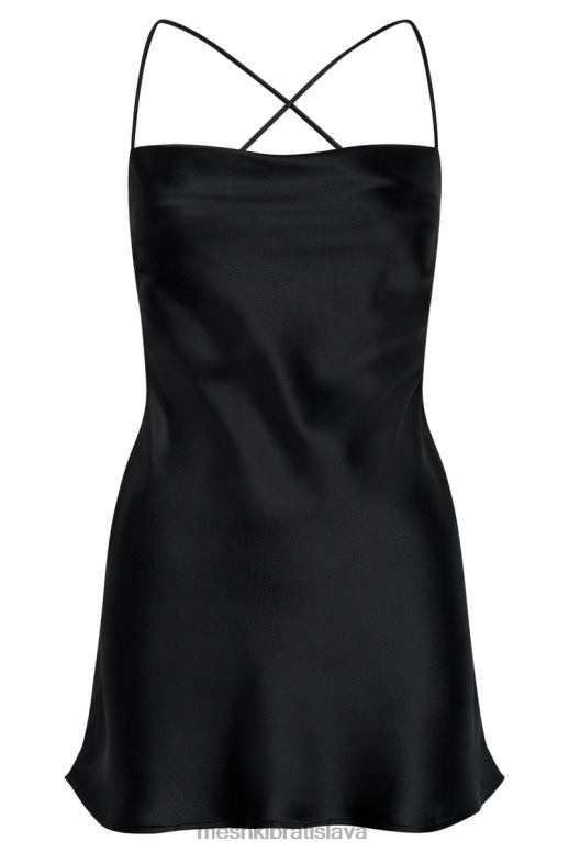 Meshki sydney mini saténové šaty oblečenie čierna 4N0F6378