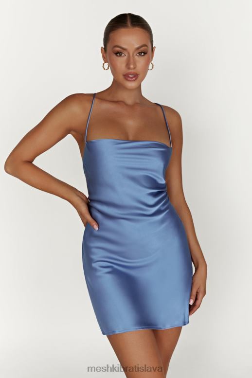 Meshki sydney mini saténové šaty oblečenie prášková modrá 4N0F6352