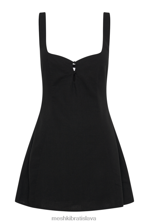 Meshki tandie ľanové minišaty oblečenie čierna 4N0F6322