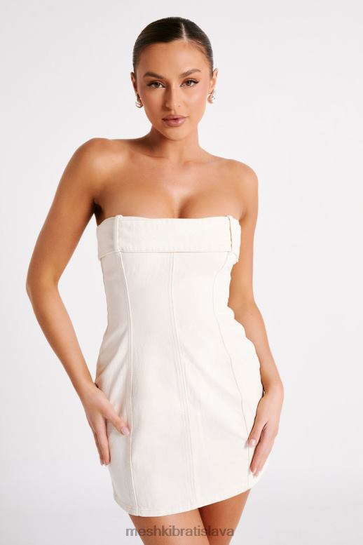 Meshki teddi denimové mini šaty oblečenie ecru 4N0F6105