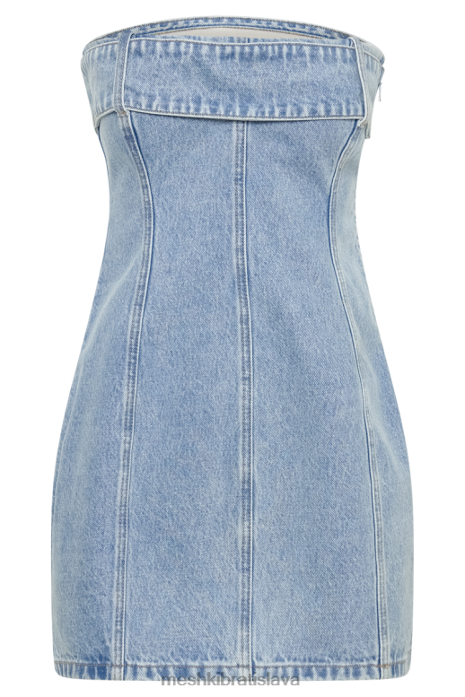 Meshki teddi denimové mini šaty oblečenie stredne modrá 4N0F6163