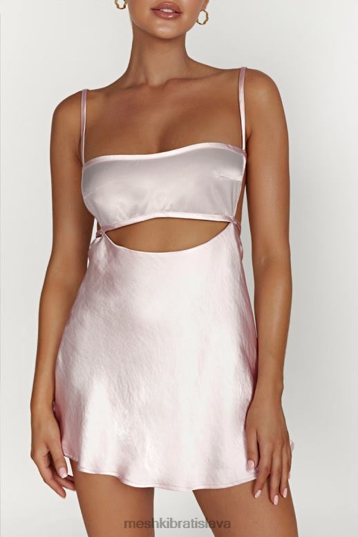 Meshki veda dvojfarebné minišaty oblečenie červenať ružová 4N0F6614