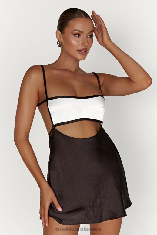 Meshki veda dvojfarebné minišaty oblečenie čierna 4N0F6263