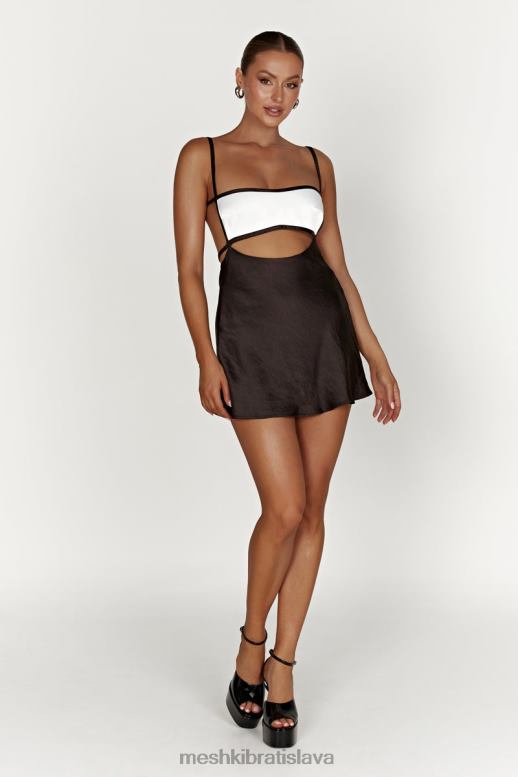 Meshki veda dvojfarebné minišaty oblečenie čierna 4N0F6263