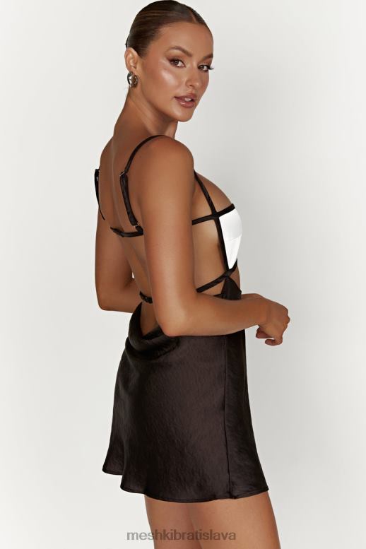 Meshki veda dvojfarebné minišaty oblečenie čierna 4N0F6263