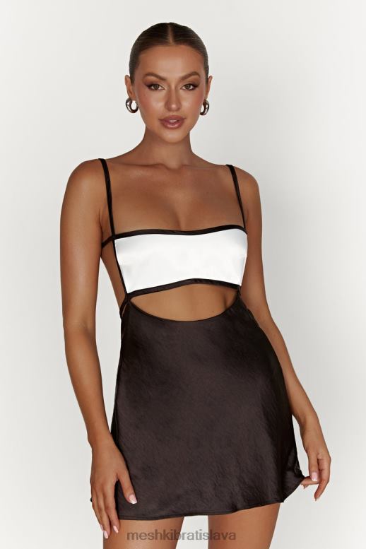 Meshki veda dvojfarebné minišaty oblečenie čierna 4N0F6263