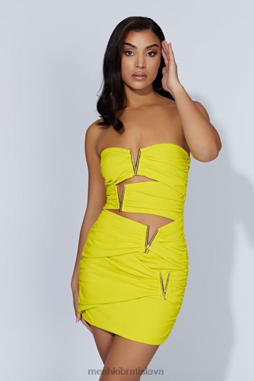 Meshki victorie v-hardware mini šaty oblečenie svieža zelená 4N0F6627