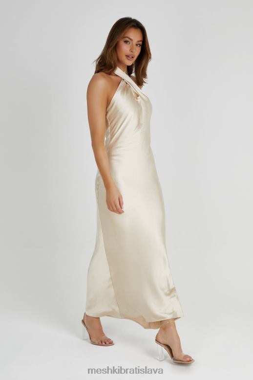 Meshki saténové šaty laura halter oblečenie zlato 4N0F6313